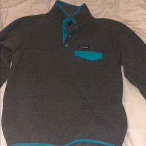 Teal and Grey Synchilla pullover Patagonia!
